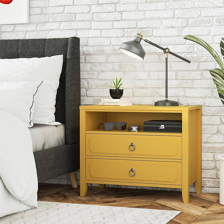 Amazon.com: Novogratz Her Majesty 2 Drawer Nightstand
